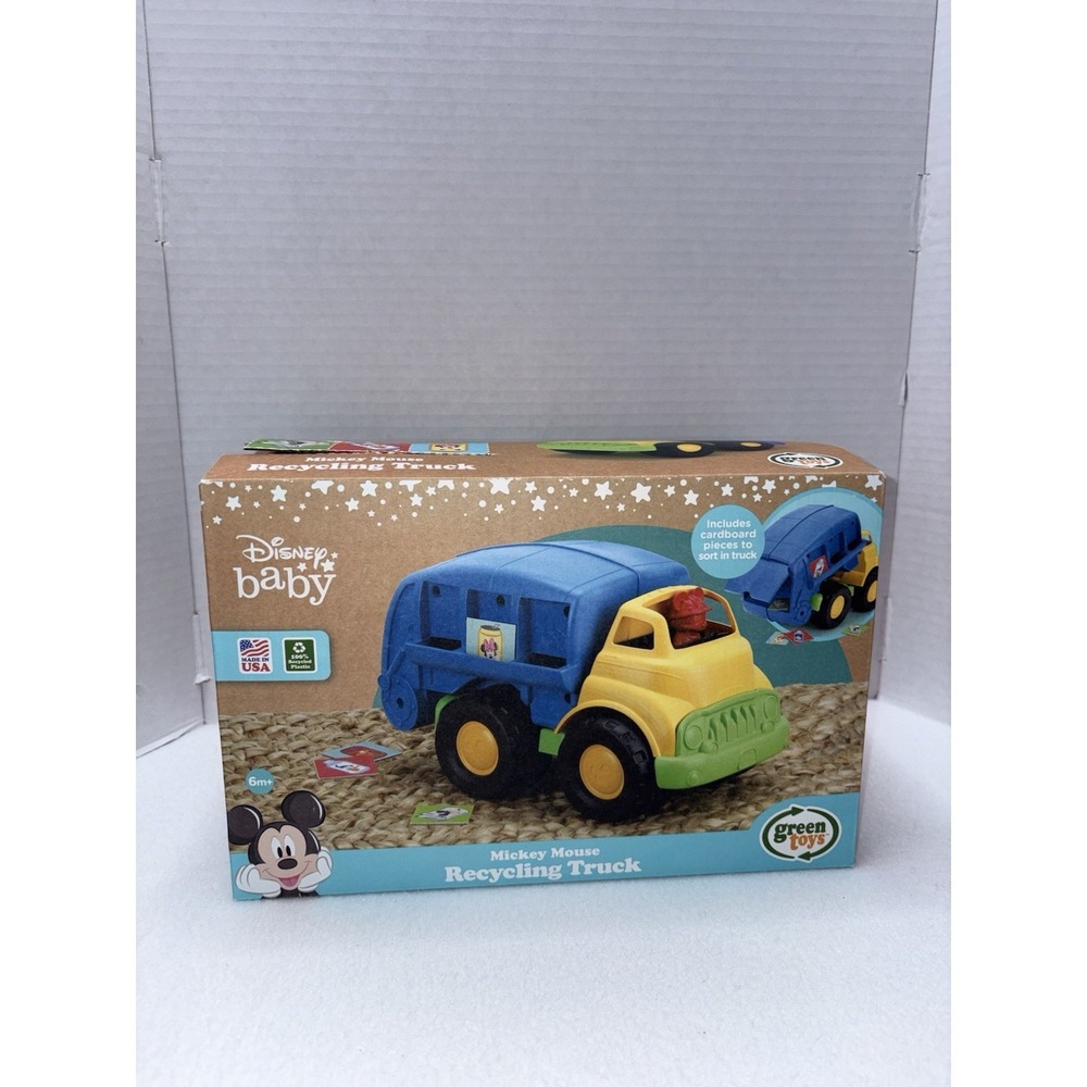 Disney Baby Green Toys Mickey Mouse Recycling Truck - NEW NIB Eco-Friendly Toy